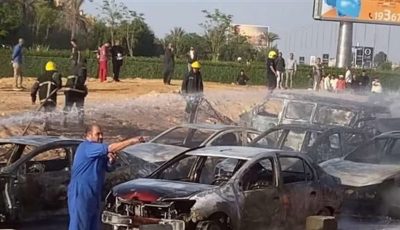 وفاة 3 وإصابة 13 في حريق بخط غاز على طريق الواحات بمصر