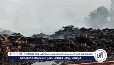 20 سيارة إطفاء للسيطرة على حريق مخزن كتان فى الغربية