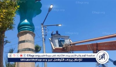 تركيب كشافات جديدة لتحسين منظومة الإنارة بقرية النخيلة بمركز أبوتيج بأسيوط