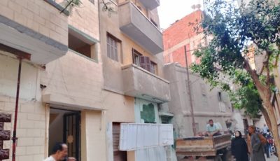 إخلاء منزل آيل للسقوط بمدينة طوخ حفاظًا على سلامة المواطنين
