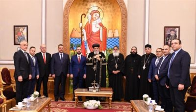 البابا تواضروس الثاني يستقبل وزير الأوقاف العراقي
